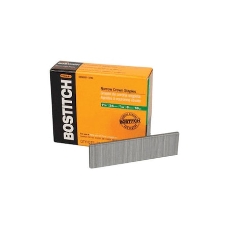 Bostitch Finish Staples, 18 ga, Narrow Crown, 1-3/8 in Leg L, 1000 PK SX503513/8SS1M
